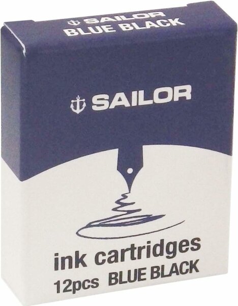 SAILOR Jentle Ink Cart mit 12 Patronen pro Schachtel Blau-Schwarz 13-0404-144